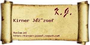 Kirner József névjegykártya
