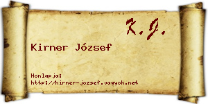 Kirner József névjegykártya